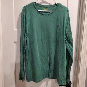POLO Ralph Lauren Long Sleeve Green T-Shirt Custom Slim Fit- Sz XL